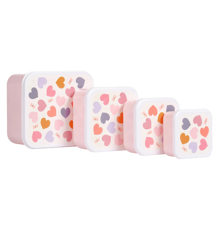 Crèmekleurige snackdoosjes met Hartjes-print van A Little Lovely Company