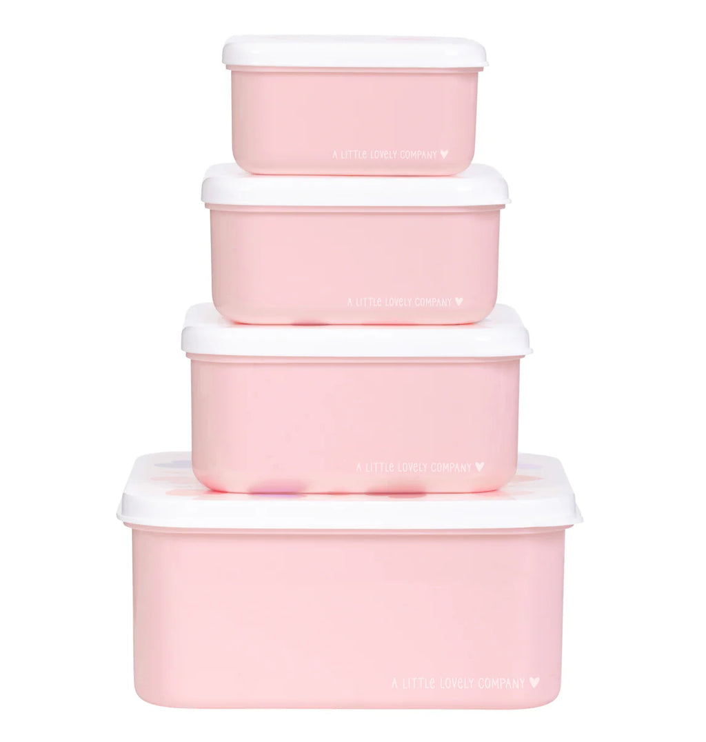 Stapelbare lunchbox en snackboxjes met Hartjes-design