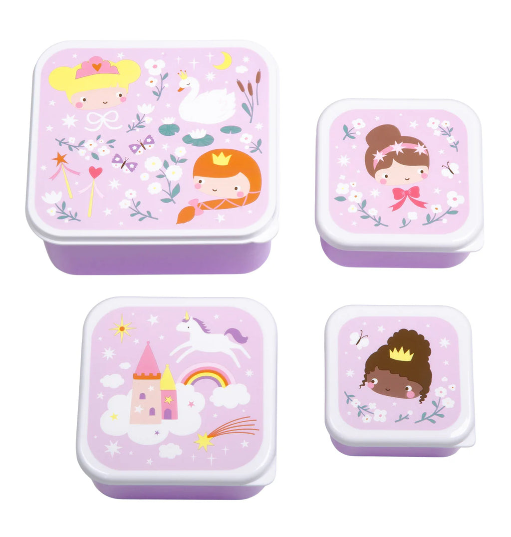 A Little Lovely Company Lunch & Snack Box Set met Prinsessen-print
