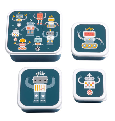 A Little Lovely Company Lunch & Snack Box Set met Robots-print