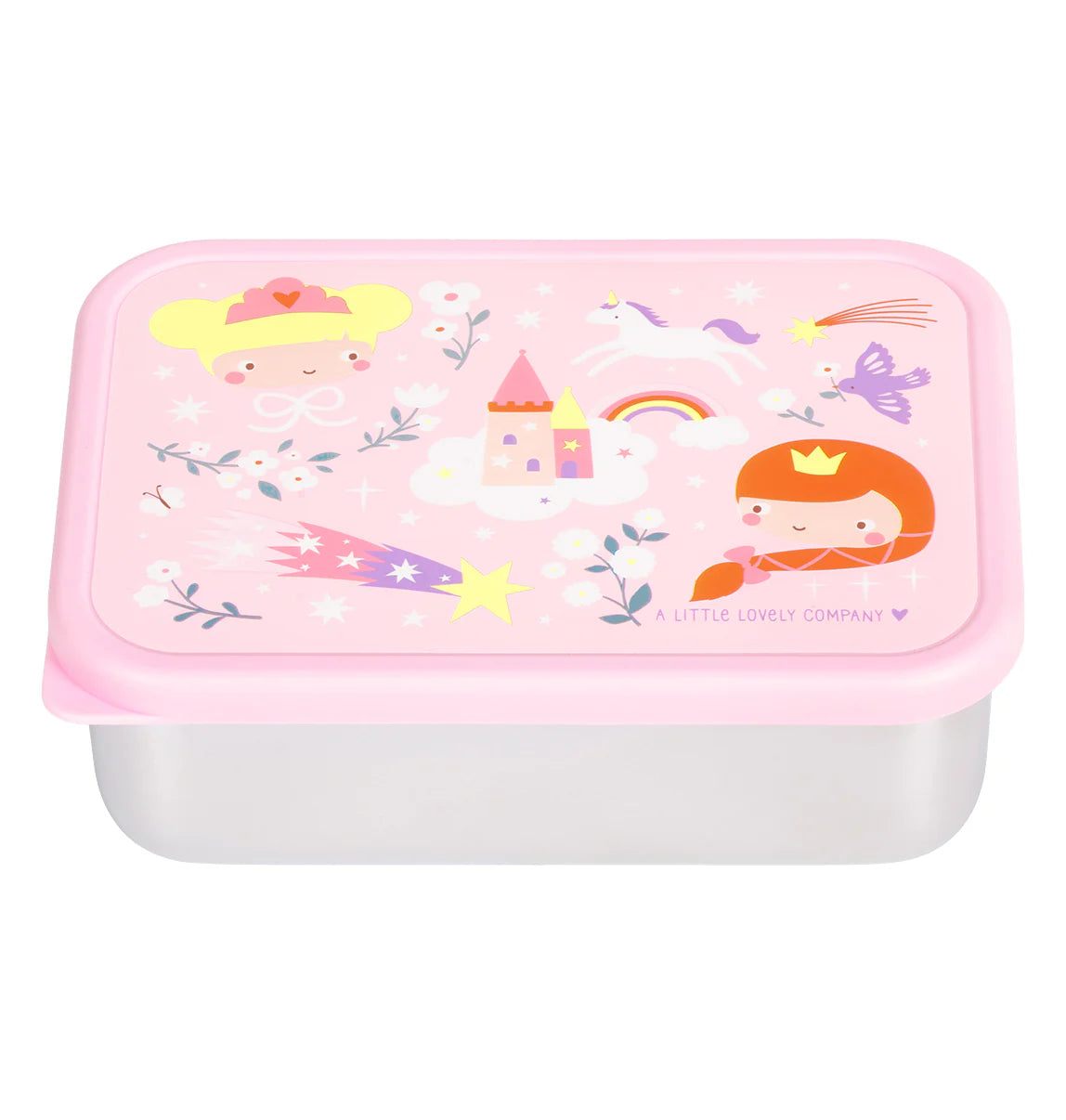 A Little Lovely Company RVS Lunchbox met Prinsessen-print