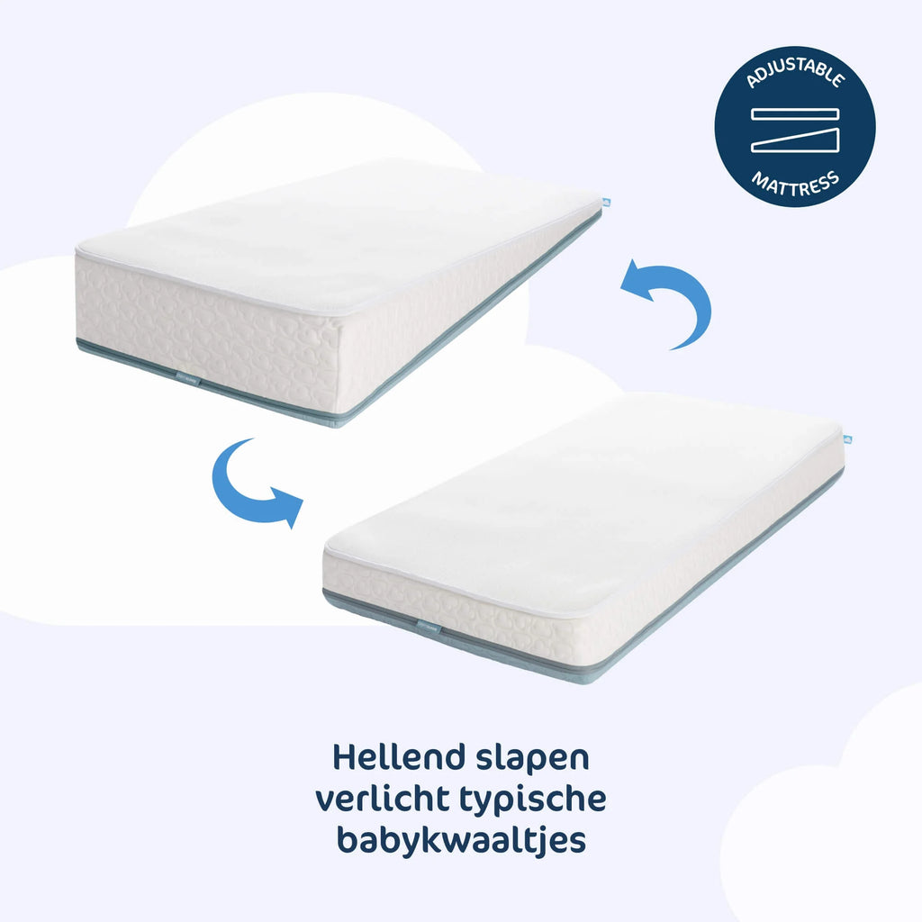 AeroSleep Premium Matraspakket voor Babybed/Ledikant | Matras + Matrasbeschermer Anti Reflux 60 x 120 cm