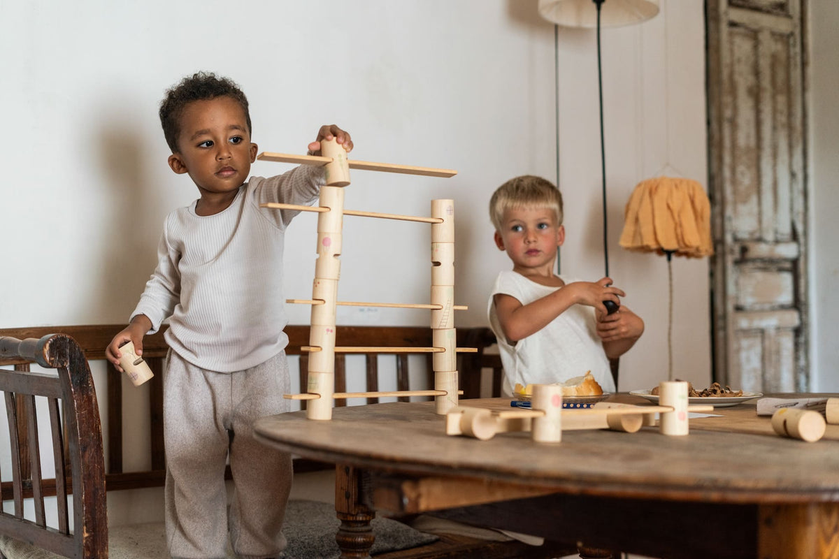 Grapat Woodland houten bouwset met buizen en loopplanken
