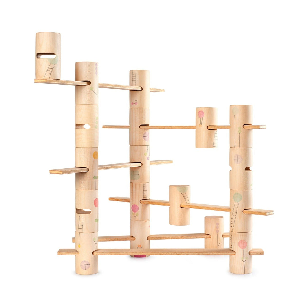 Grapat Woodland houten bouwset met buizen en loopplanken