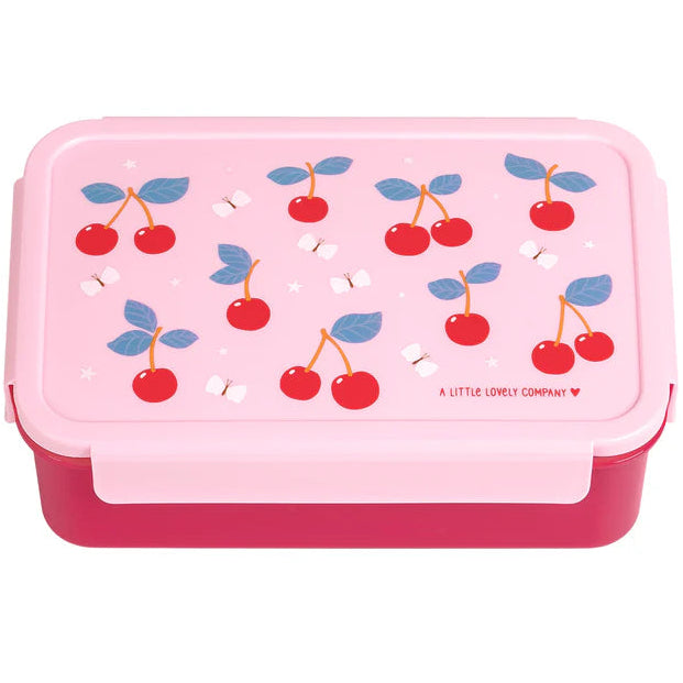 A Little Lovely Company bento lunchbox met Kersen-print, vooraanzicht