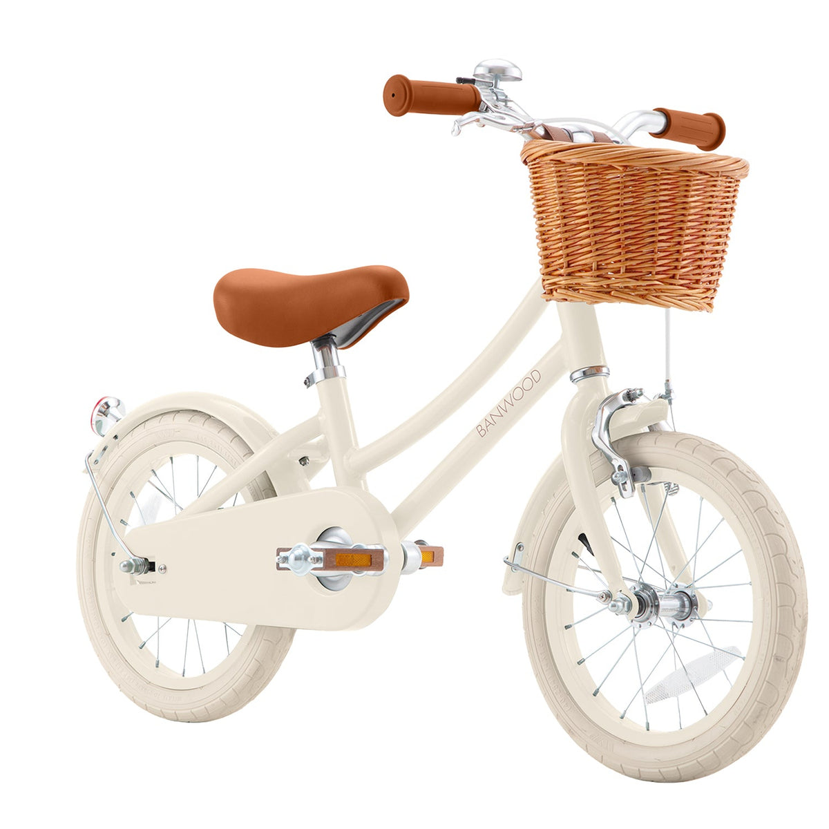 Banwood Classic Vintage 14 inch kinderfiets in cream met retrolook, verkrijgbaar bij De Gele Flamingo.