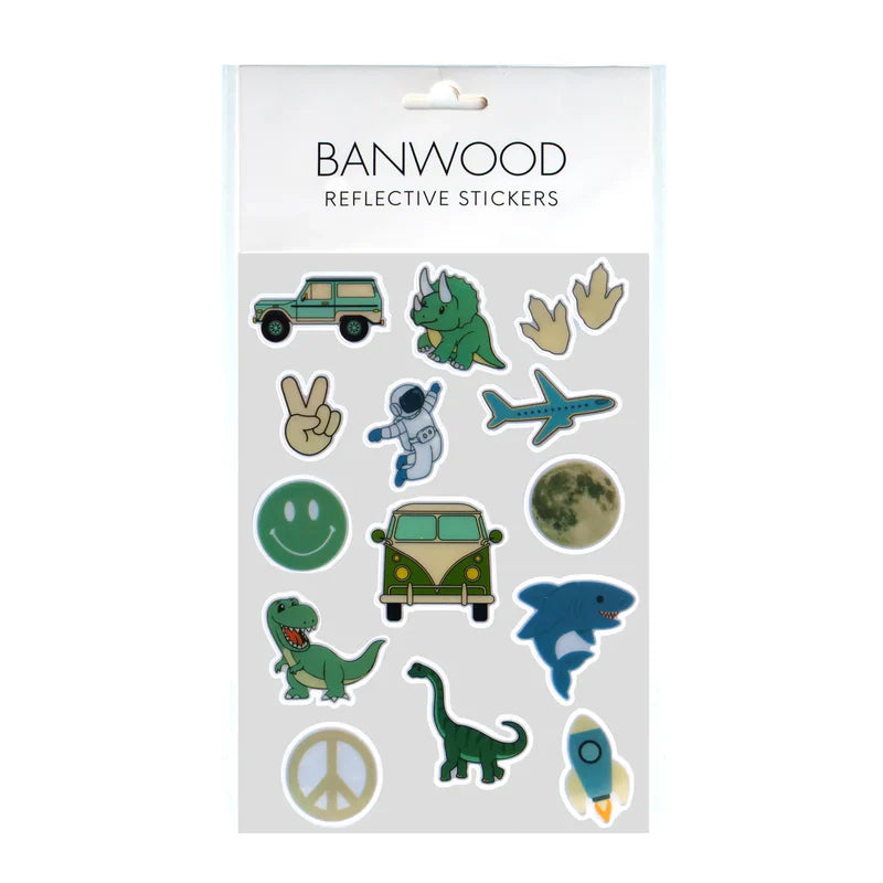 Banwood Reflecterende Stickers Adventure bij De Gele Flamingo, voor extra zichtbaarheid onderweg.