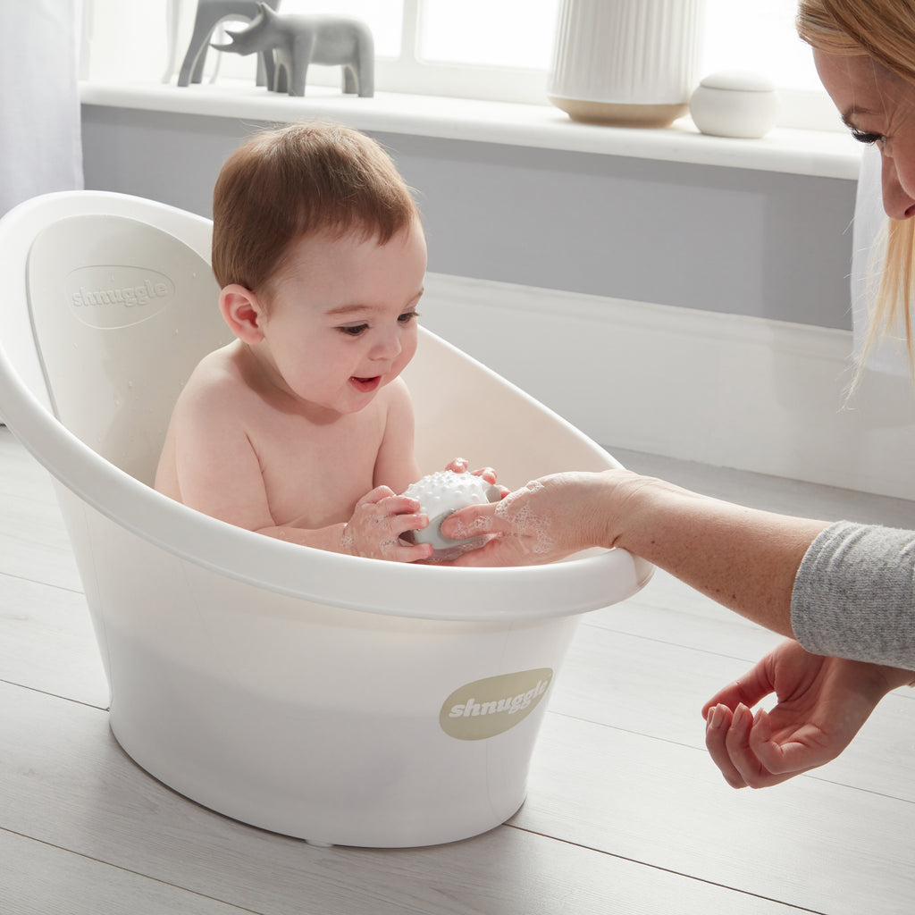 Shnuggle Newborn Babybadje | White Grey