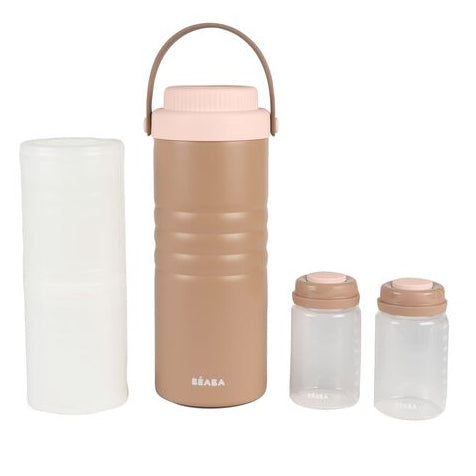 Béaba Draagbare Koelbox voor Moedermelk in Praline houdt melk tot 24 uur koel, bij De Gele Flamingo.
