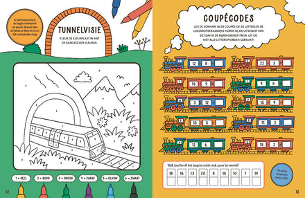 Boycott spelletjesboek Het Grote Trein vol woordzoekers en doolhoven, te koop bij De Gele Flamingo