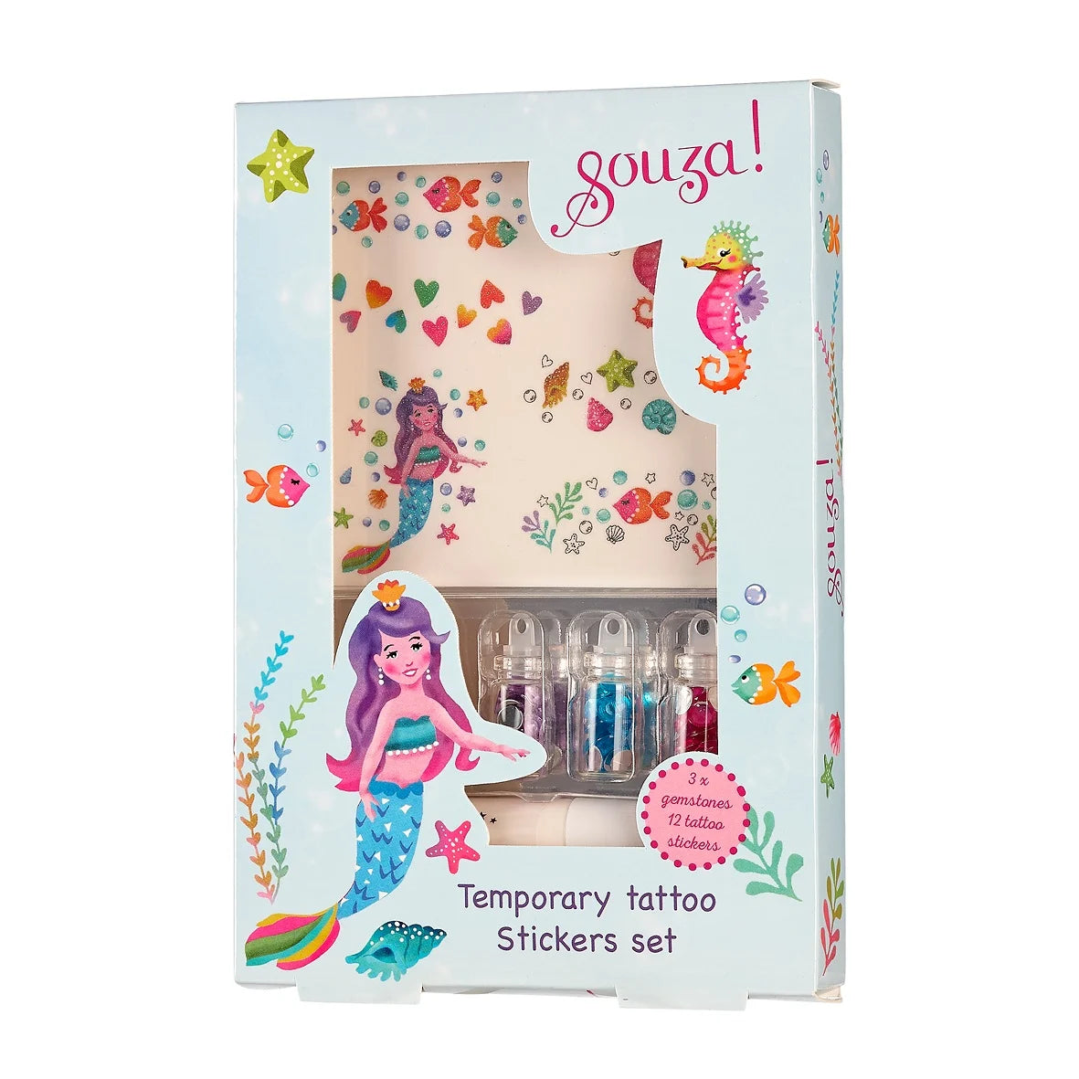 Souza Glitter tattoo Zeemeermin set met sprankelende tattoos voor kinderen