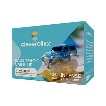 Cleverclixx Race Track Auto in het blauw, rijdend autootje voor de race track