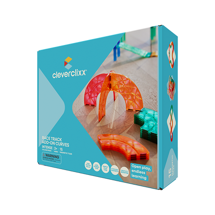 Cleverclixx Race Track Add-on Curves Intense bochten felle kleuren - productrender