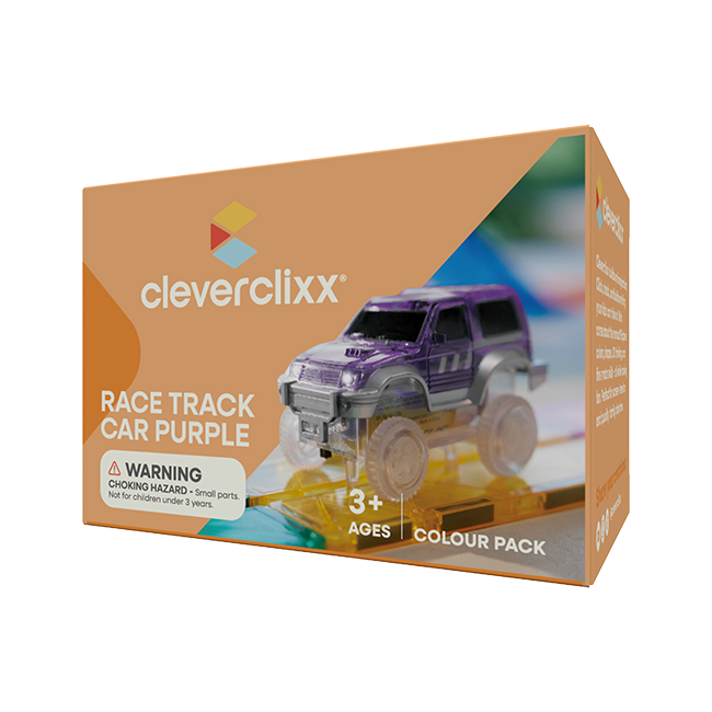 Cleverclixx Race Track Auto in het paars, rijdend autootje voor de race track