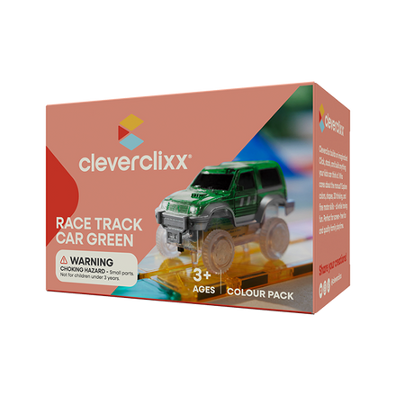 Cleverclixx Race Track Auto in het groen, rijdend autootje voor de race track