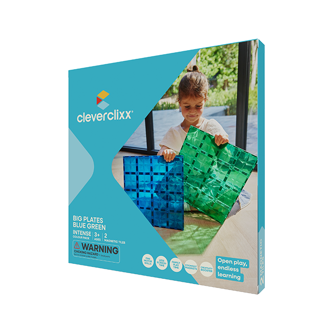 Cleverclixx Big Plates grote grondplaten blauw en groen - productrender