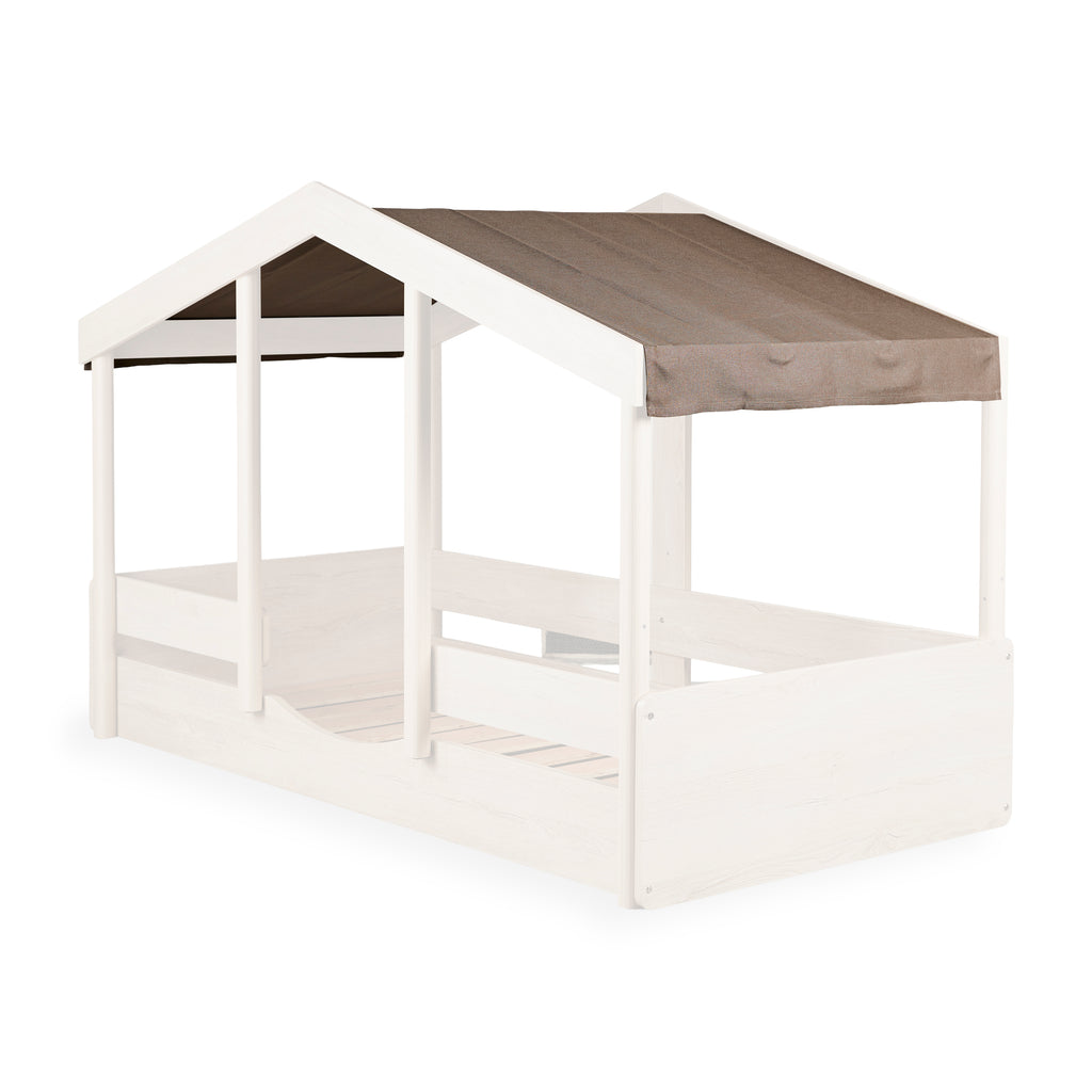 Quax textiel dak in Chocolat voor het Montessori bedhuisje 90x200, verkrijgbaar bij De Gele Flamingo.