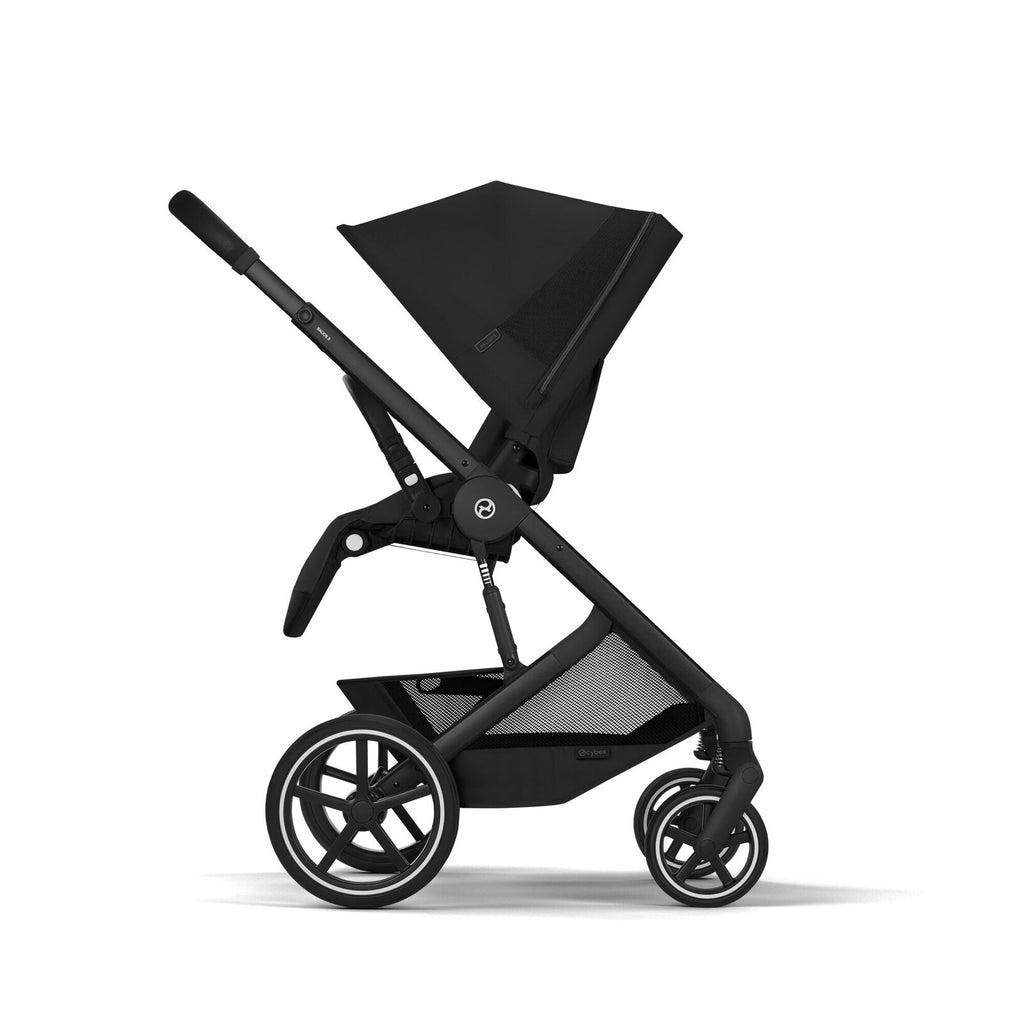 CYBEX Balios S Lux Moon Black zwart frame met extra grote boodschappenmand, De Gele Flamingo
