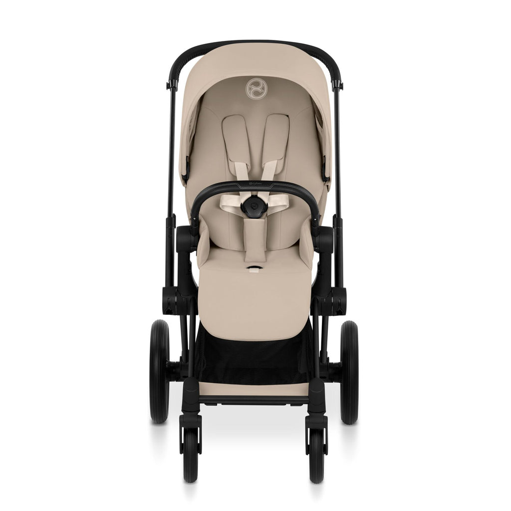CYBEX Priam Cozy Beige met opvouwbare reiswieg voor compact transport, bij De Gele Flamingo