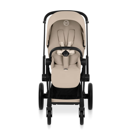 CYBEX Priam Cozy Beige met opvouwbare reiswieg voor compact transport, bij De Gele Flamingo