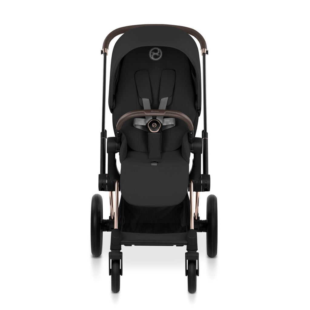 CYBEX Priam Sepia Black met wandelwagenzitting op het Rosegold frame, De Gele Flamingo