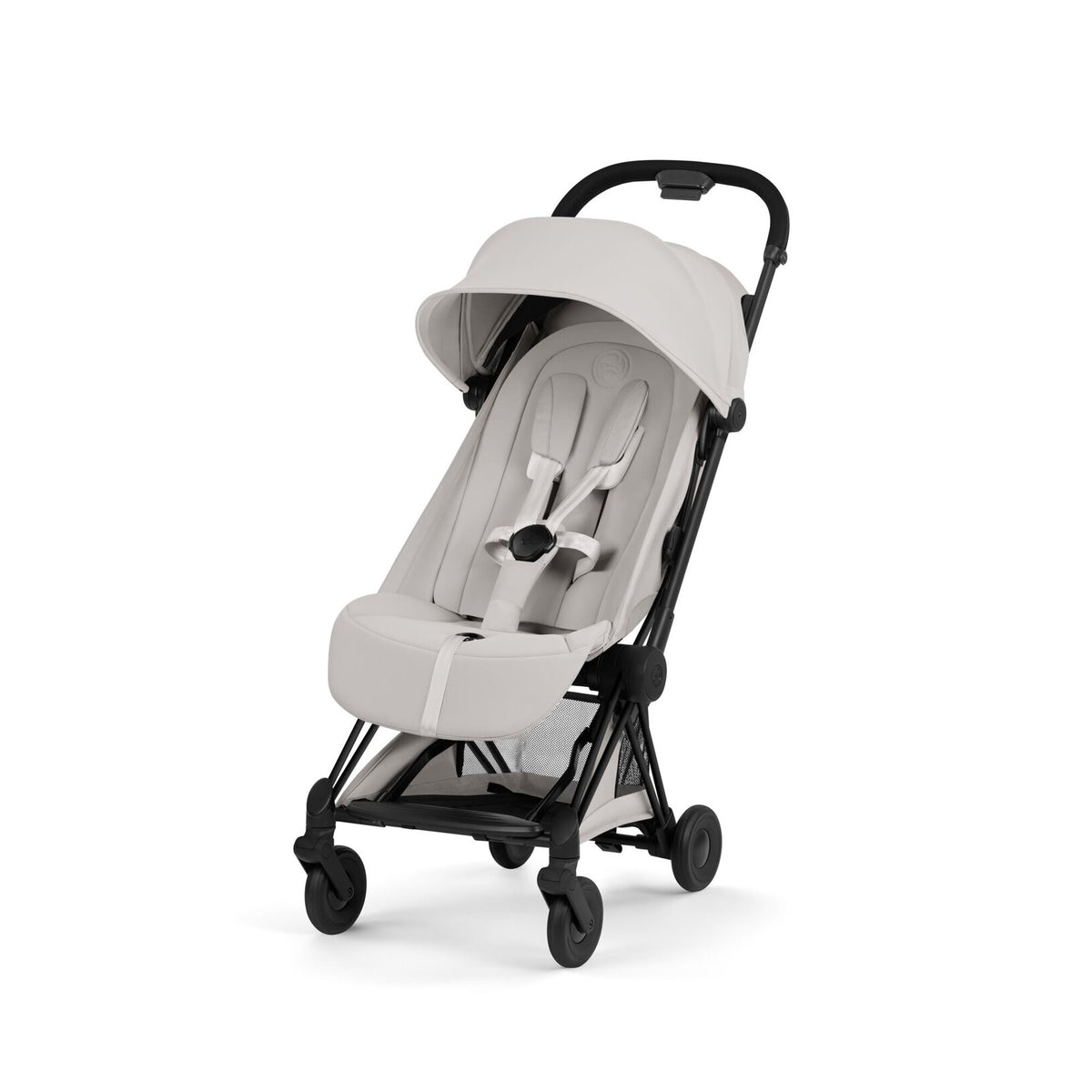 CYBEX Coya plooibuggy City Grey met matzwart frame, compacte reisbuggy bij De Gele Flamingo