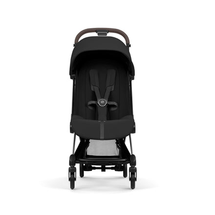CYBEX Coya plooibuggy Sepia Black chroom met volledig verstelbare ligpositie, bij De Gele Flamingo