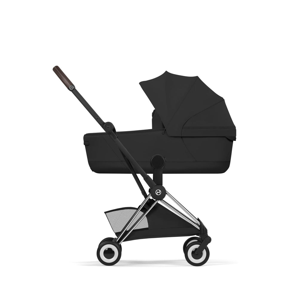 CYBEX Coya plooibuggy Sepia Black chroom, ultracompact opgevouwen met draagriem, De Gele Flamingo