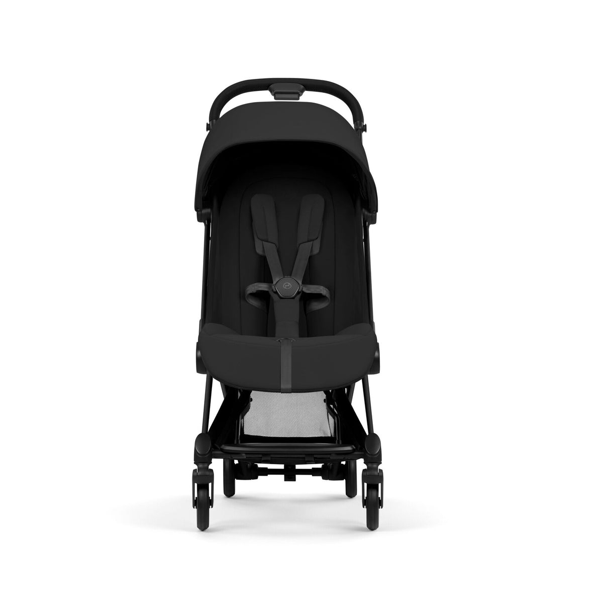 CYBEX Coya plooibuggy Sepia Black met matzwart frame, compacte reisbuggy bij De Gele Flamingo