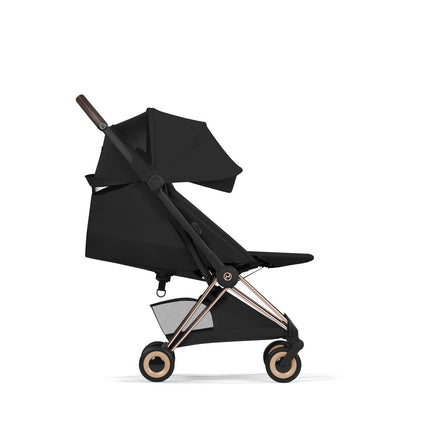 CYBEX Coya plooibuggy Sepia Black rosegold met one-pull harness voor een hand, De Gele Flamingo