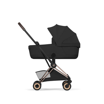 CYBEX Coya plooibuggy Sepia Black rosegold, ultracompact opgevouwen met draagriem, De Gele Flamingo