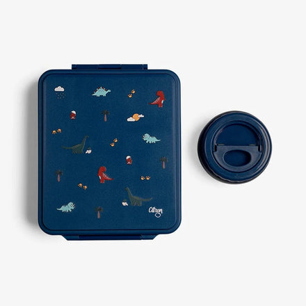 Citron Grand brooddoos in Blue Dino met vier compartimenten bij De Gele Flamingo