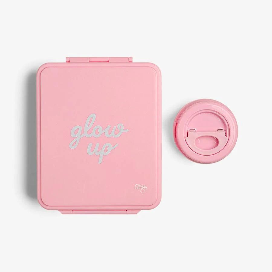 Citron Grand brooddoos in Pink Glow Up met vier vakjes bij De Gele Flamingo