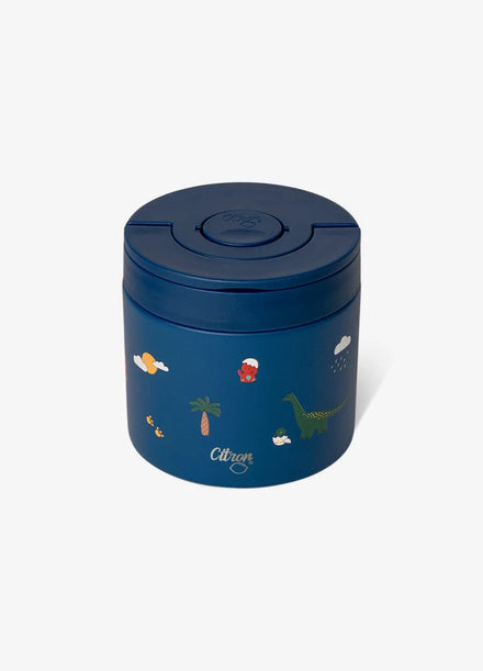 Citron Thermo Food Jar Dino met brede opening om uit te eten, De Gele Flamingo