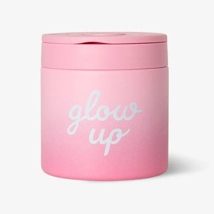 Citron RVS Thermo Food Jar 350 ml met Pink Glow Up design bij De Gele Flamingo