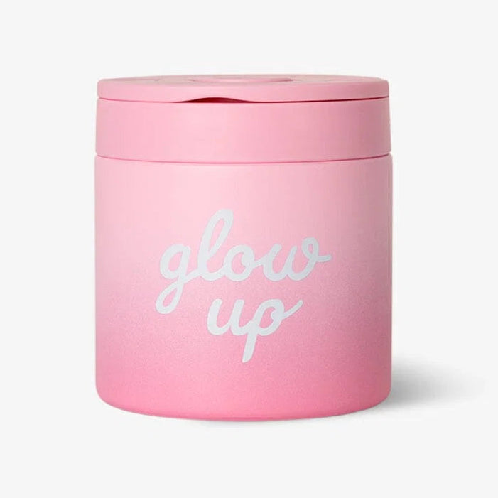 Citron RVS Thermo Food Jar 350 ml met Pink Glow Up design bij De Gele Flamingo