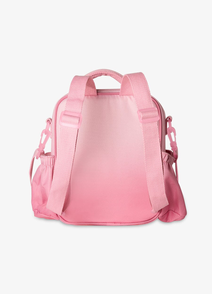 Citron lunchtas Pink Glow Up met rugbanden om als rugzak te dragen, De Gele Flamingo