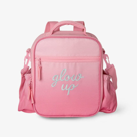 Citron thermische lunchtas met Pink Glow Up print, koeltas bij De Gele Flamingo