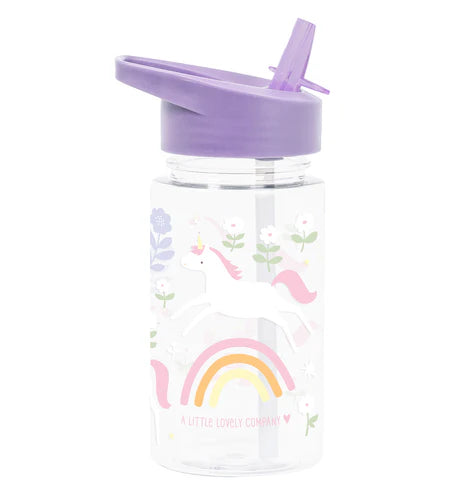 A Little Lovely Company drinkfles 450 ml met Unicorn Dreams-print in lila