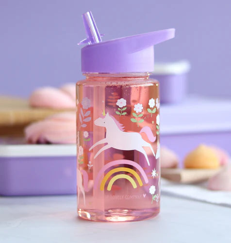 A Little Lovely Company drinkfles 450 ml met Unicorn Dreams-print in lila