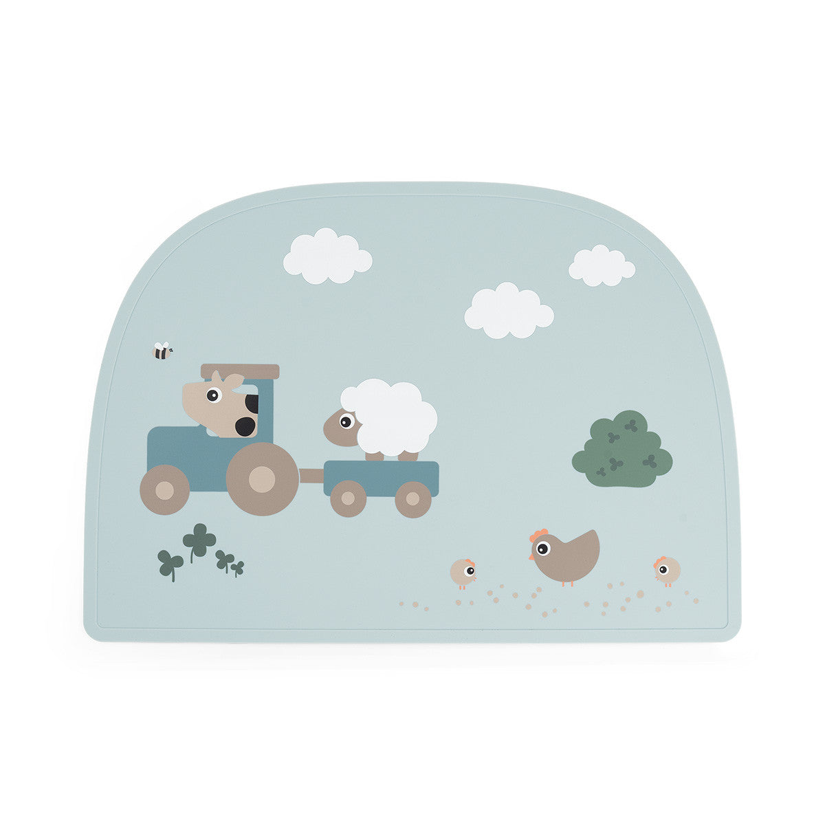 Done By Deer siliconen placemat Tiny Farm Blue voor een vrolijk gedekte tafel, De Gele Flamingo