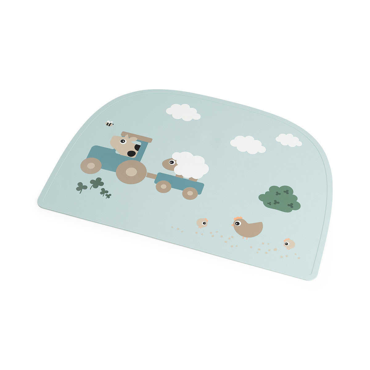 Done By Deer siliconen placemat Tiny Farm Blue voor een vrolijk gedekte tafel, De Gele Flamingo