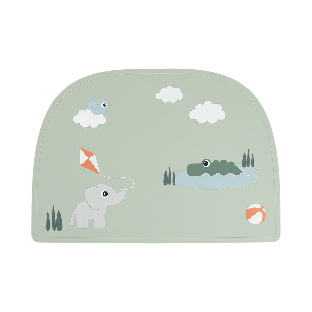 Done By Deer siliconen placemat Playground Green aan de gedekte tafel, bij De Gele Flamingo