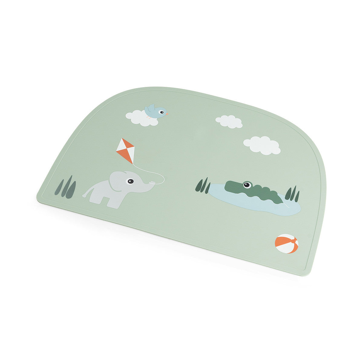 Done By Deer siliconen placemat Playground Green aan de gedekte tafel, bij De Gele Flamingo