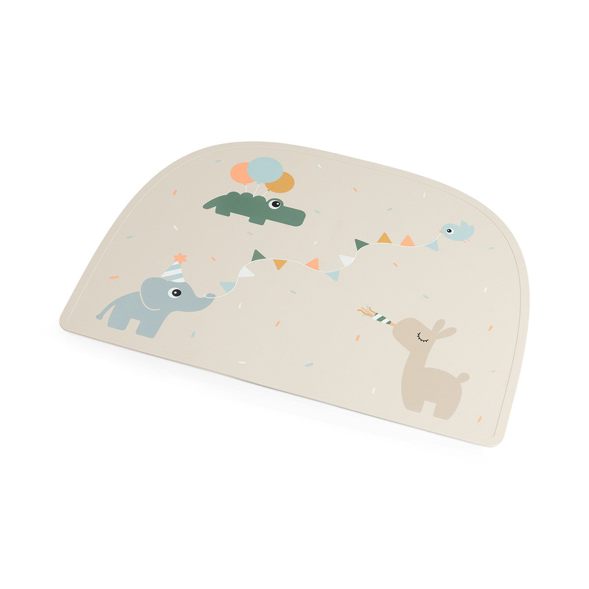 Done By Deer siliconen placemat Celebration Sand bij het bijpassende servies, De Gele Flamingo