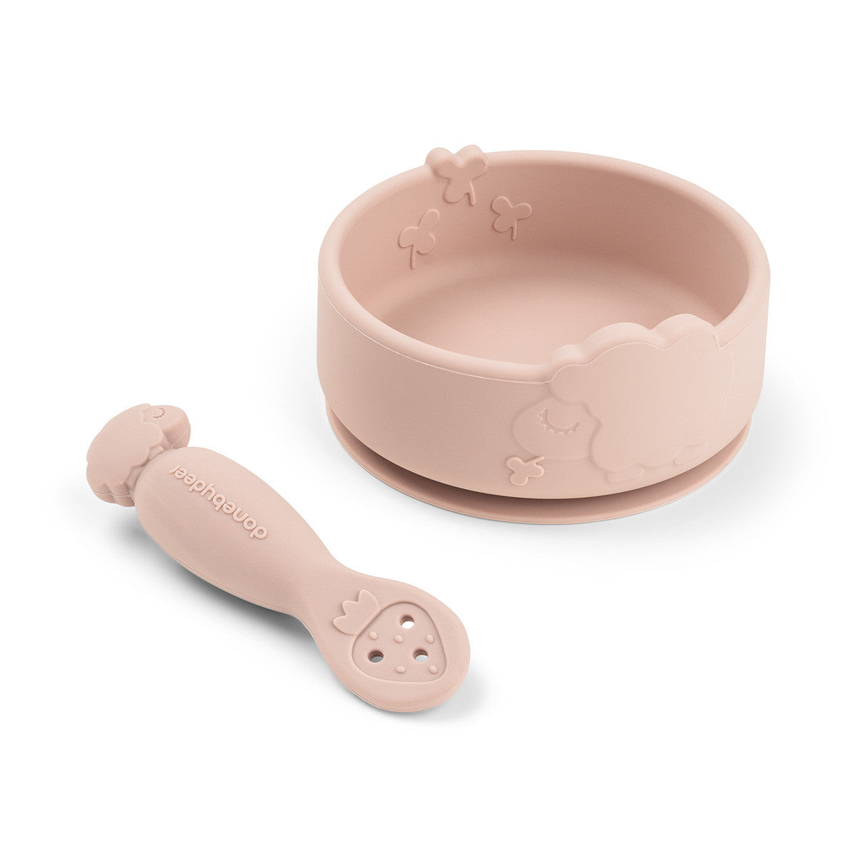 Done By Deer Stick & Stay Learning Meal Set Sheepy Powder met kom en lepel, De Gele Flamingo