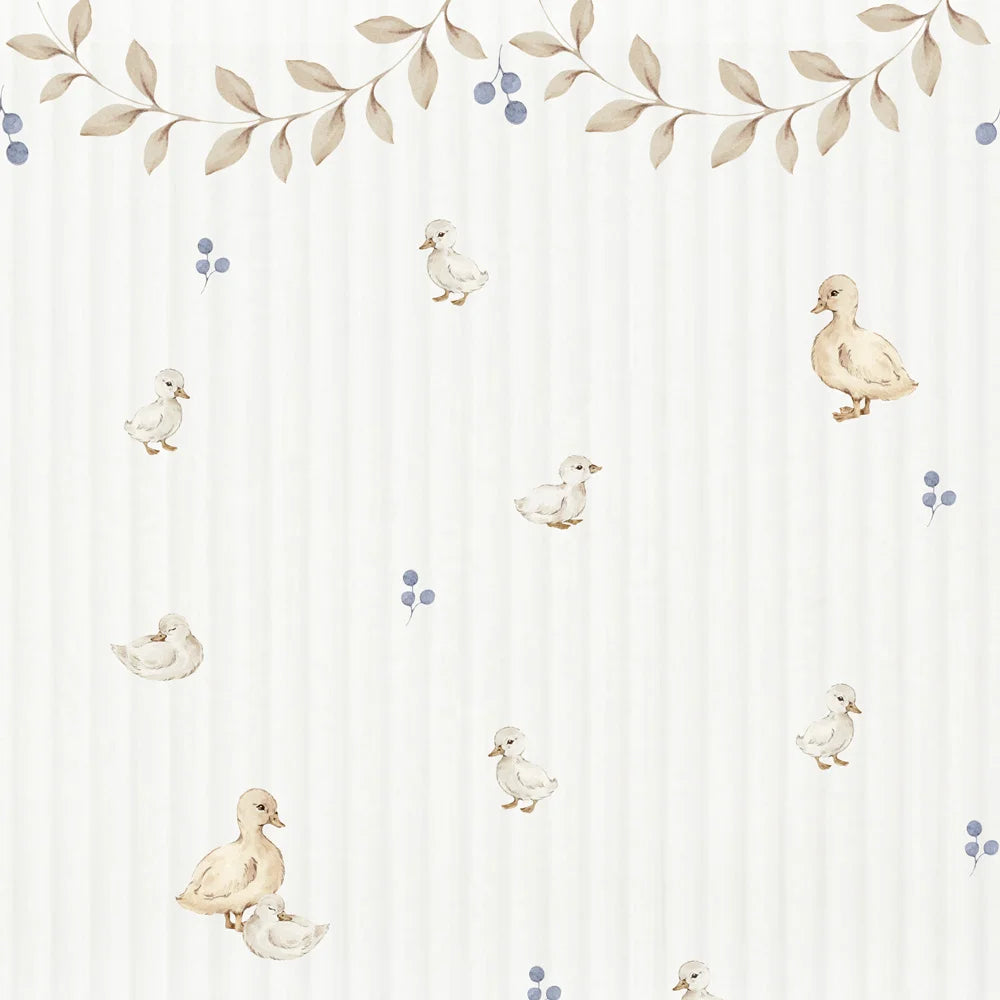 Dekornik behang Ducklings Cute With Ornament voor een unieke kinderkamer, De Gele Flamingo