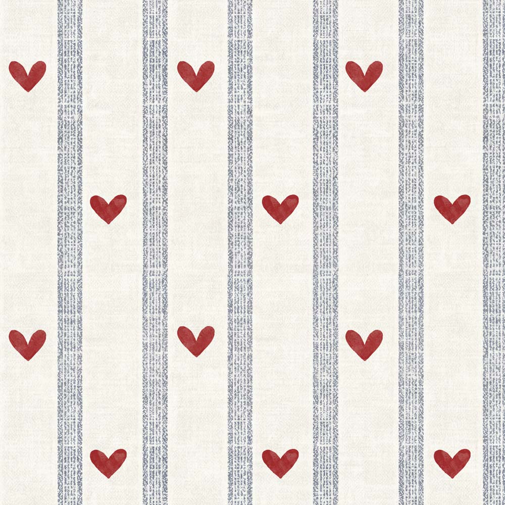 Dekornik behang Hearts & Stripes Morning met hartjes en strepen, bij De Gele Flamingo