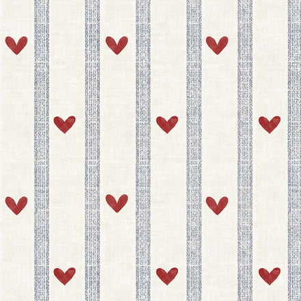 Dekornik behang Hearts & Stripes Morning met hartjes en strepen, bij De Gele Flamingo