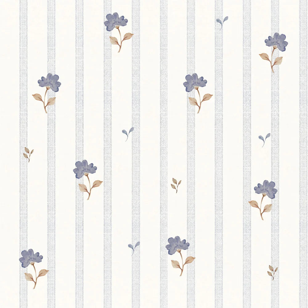 Dekornik behang Delicate Retro Flowers voor een unieke kinderkamer, verkrijgbaar bij De Gele Flamingo